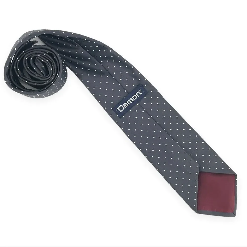 Damon Mens Polyester Tie Grey in EUC